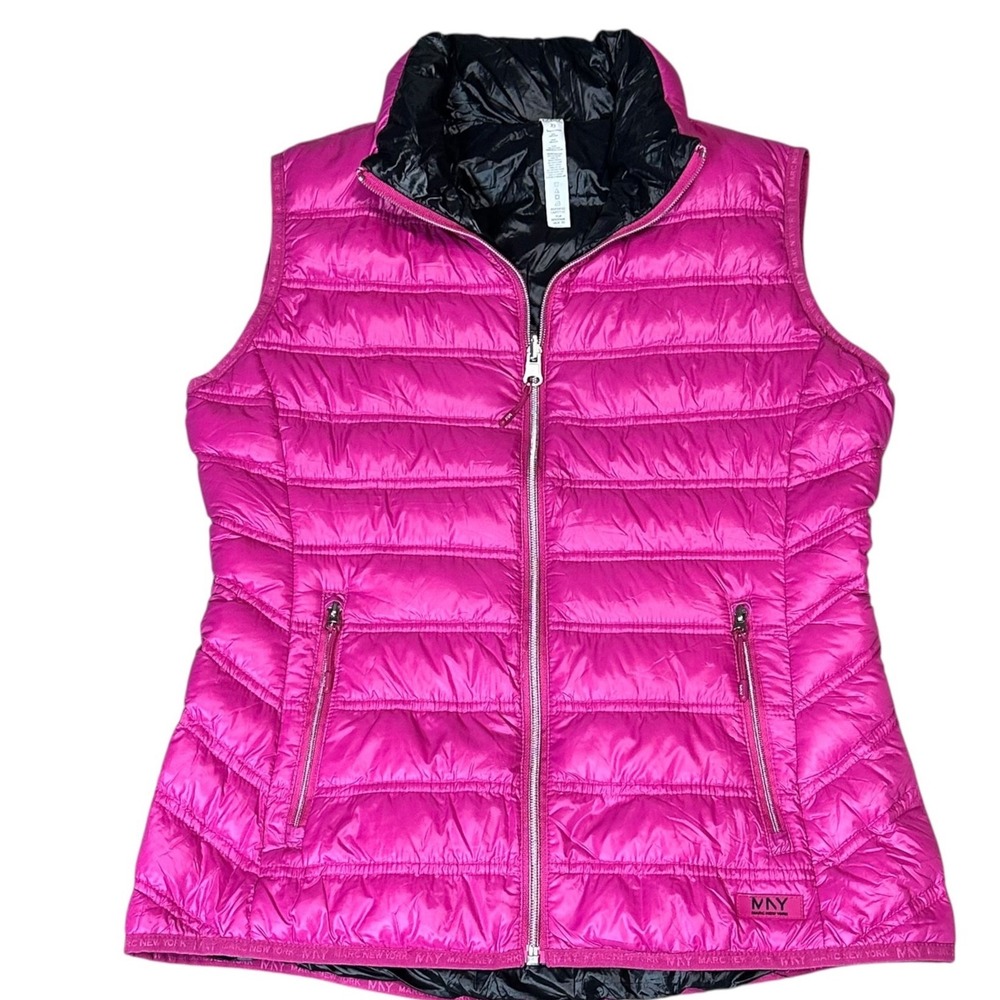 Marc New York Puffer Vest Women XS Pink NWOT Reversible Outdoorwear Snow Bunny